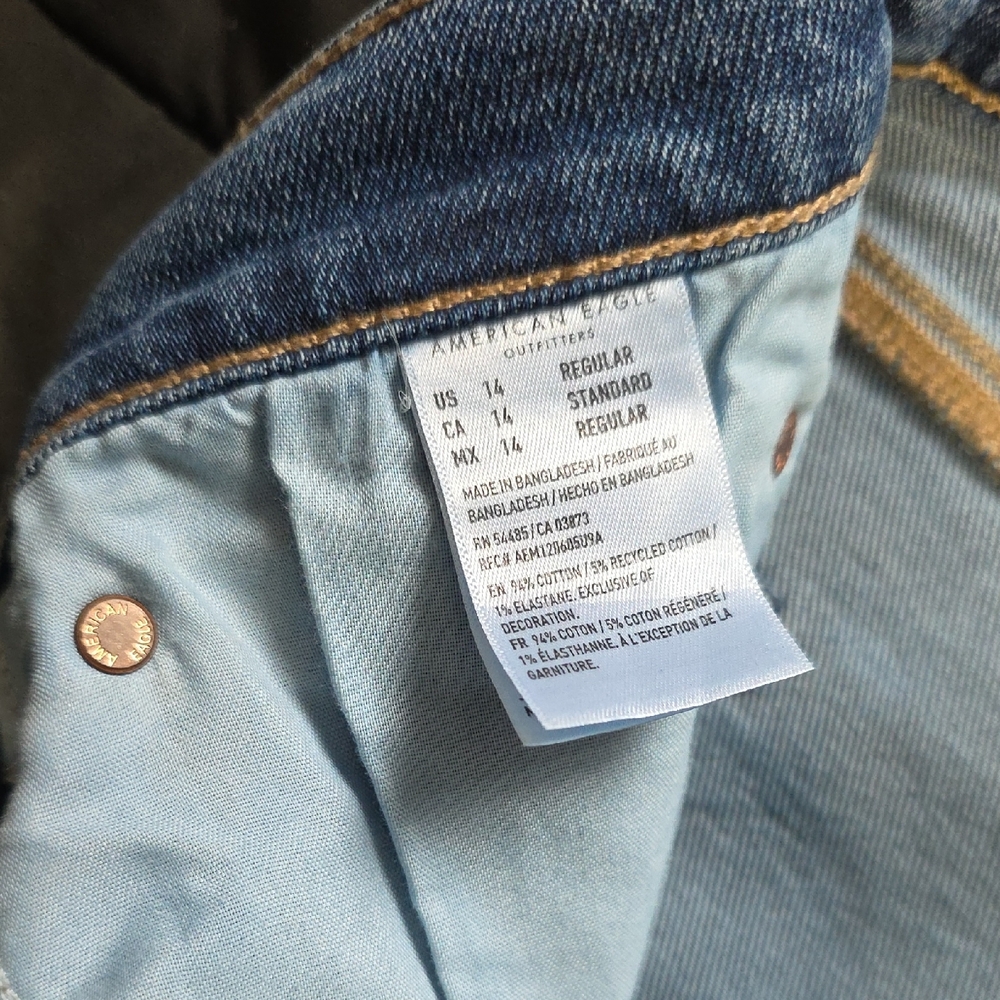 American Eagle Outfitters Blue Skinny Jeans Size 14 Reg. Womens - Picture 2 of 10